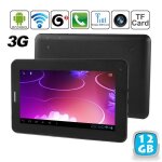 Tablette tactile 3g android 4. 0 7 pouces gsm wifi hd 3d 12 go noir