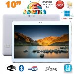 Tablette tactile android 10 pouces 3g dual sim quad core wifi bt 32go blanc yonis