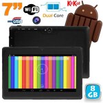 Tablette tactile android 4. 4 kitkat 7 pouces dual core dual cam flash noire 8go - yonis