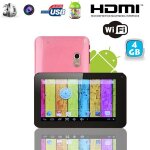 Tablette tactile android 7 pouces 6. 0 quad core 1. 3ghz wifi bluetooth 20go rose yonis