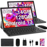Tablette tactile goodtel g10 10 pouces android 13 octa - core 14gb ram + 128gb rom, 5g wifi, gps, bluetooth ...