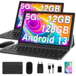 Tablette tactile goodtel g3 5g wi - fi 12 / 128 go 10 pouces android 13 octa - core 8000mah, corps en ...