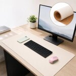 Tapis de bureau r�versible en li�ge et cuir pvc r�sistant � l'eau 180 x 220 mm marron blanc yonis