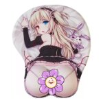 Tapis de souris 3d poitrine avec repose - poignpour en silicone