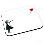 Tapis de souris banksy fillette ballon rouge coeur enfant Tapis de souris banksy fillette ballon rouge coeur enfant