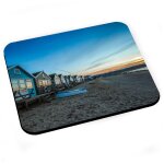 Tapis de souris bungalows face à la mer plage de sable fin vacances Tapis de souris bungalows face à la mer plage de sable fin vacances