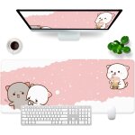 Tapis de souris pour chat - rose - 80 x 30 x 0, 3 cm - grand tapis de souris kawai xl et tapis de bureau ...