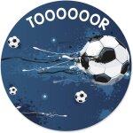 Tapis de souris au design football i Ø 22 cm rond i tapis de souris de taille standard antidrapant ...