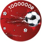 Tapis de souris au design football i Ø 22 cm rond i tapis de souris de taille standard antidrapant ...