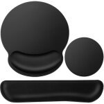 Tapis de souris ergonomique 3 en 1 avec coussin gel + repose poignet clavier + sous - verres antid�rapants ...