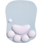 Tapis de souris ergonomique avec repose - poignet, motif patte de chat, en gel de silicone, gris et rose ...