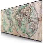 Tapis de souris gamer carte du monde antique 900x400mm - sous - main bureau hmisphre - taille large ...