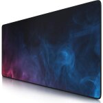 Tapis de souris gamer fume colore 900x400mm - sous - main bureau, table - taille large xxl - base antidrapa ...