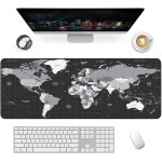 Tapis de souris gaming xxl mousepad 900 x 400mm, grand tapis de bureau sous main avec base en caoutchouc ...