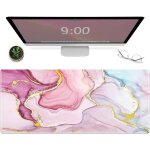 Tapis de souris de gaming xxl / xl, grand tapis long et fin en caoutchouc antidrapant avec bords cousus ...