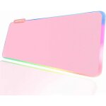 Tapis de souris de jeu led rvb rose - grand sous - main - en caoutchouc antid�rapant - xl xxl - rose ...