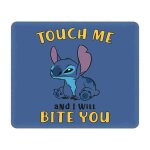 Tapis de souris de jeu personnalise touch me i will bite you, base en caoutchouc antiderapante, bord ...