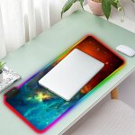 Tapis de souris de jeu usb led tapis de clavier de bureau lumineux rvb tapis d'ordinateur portable, 300x800x4m ...