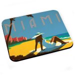 Tapis de souris miami plage affiche poster vintage voyage art deco 30's Tapis de souris miami plage affiche poster vintage voyage art deco 30's