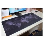 Tapis de souris monde pour pc toshiba clavier bureau map deperlant 40x90cm (noir)