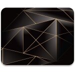 Tapis de souris motif triangle lignes dorées dégradé couleur caoutchouc noir base antidérapante pour ... Tapis de souris motif triangle lignes dorées dégradé couleur caoutchouc noir base antidérapante pour ...