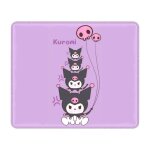 Tapis de souris personnalise kuromi manga anime, tapis de souris souple avec bords cousus, tapis de souris ...