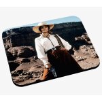 Tapis de souris photo de film femme cowboy western revolver original vintage