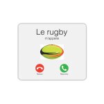 Tapis de souris rectangle le rugby m'appelle