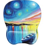 Tapis de souris avec repose - poignet ergonomique, 4mm mousepad avec remplissage en mousse  mmoire, ...