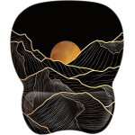 Tapis de souris avec repose - poignet ergonomique, 4mm mousepad avec remplissage en mousse � m�moire, ...