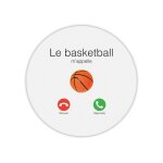 Tapis de souris rond le basketball m'appelle