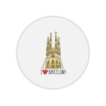 Tapis de souris rond i love barcelona sagrada familia
