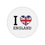 Tapis de souris rond i love drapeau angleterre