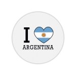 Tapis de souris rond i love drapeau argentine
