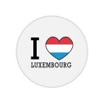 Tapis de souris rond i love drapeau luxembourg
