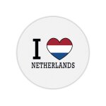 Tapis de souris rond i love drapeau pays bas