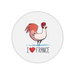 Tapis de souris rond i love france coq