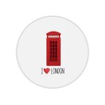 Tapis de souris rond i love london cabine