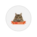 Tapis de souris rond imprim� chat norv�gien