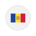 Tapis de souris rond imprim� drapeau andorre