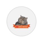 Tapis de souris rond imprim� exotic shorthair