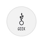Tapis de souris rond imprim geek usb