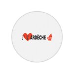 Tapis de souris rond imprim� j'aime l'ard�che