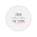 Tapis de souris rond imprim� j'aime ma femme