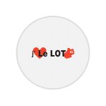 Tapis de souris rond imprim� j'aime le lot