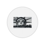 Tapis de souris rond imprim� new york statue