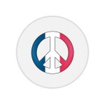 Tapis de souris rond imprim� peace and love