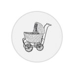 Tapis de souris rond imprim poussette baby