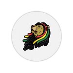 Tapis de souris rond imprim� rasta lion wear