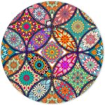 Tapis de souris rond, tapis souris pour ordinateur pc bureau portable, etanche surface lisse, base antidrapan ...